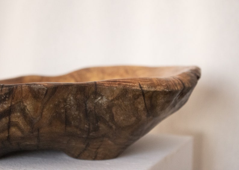 Hight Quality Wooden Fruit Bowl Handmade Large Decorative Bowl, Artisan Rustic Wood Carved Bowl image 8