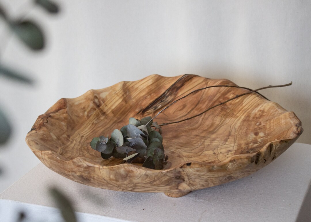 Brown - Hand Carved Natural Mahogany Wooden Bowl (5 x 5 in)