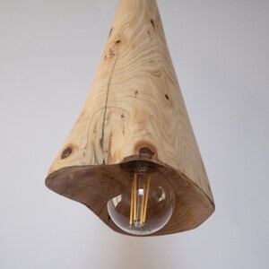 Plug in Wooden Lamp, Pendant Light, Rustic Wooden Hanging Lamp, Scandinavian Lamp image 4