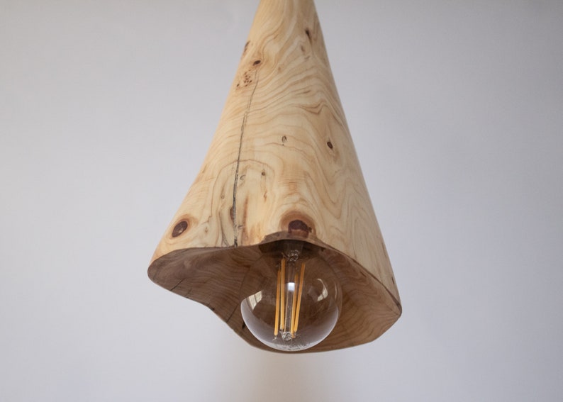 Plug in Wooden Lamp, Pendant Light, Rustic Wooden Hanging Lamp, Scandinavian Lamp image 4