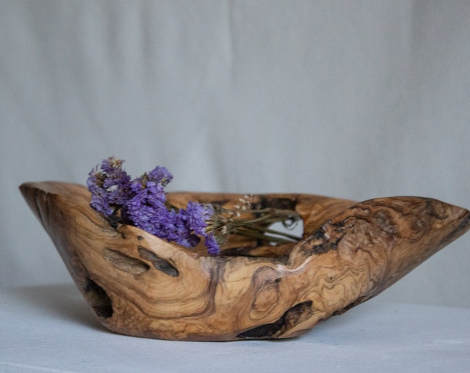 Decorative Wood Bowl, Hand Carved Bowl, Organic Shape Bowl, Rustic Wood