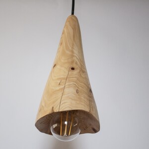 Plug in Wooden Lamp, Pendant Light, Rustic Wooden Hanging Lamp, Scandinavian Lamp image 6