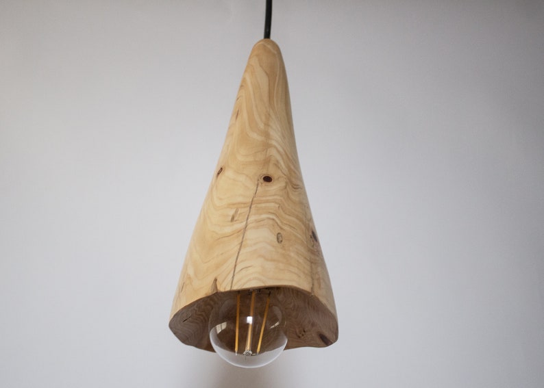 Plug in Wooden Lamp, Pendant Light, Rustic Wooden Hanging Lamp, Scandinavian Lamp image 6