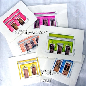 Old San Juan original watercolors, Puerto Rico