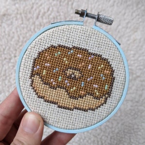 PDF Pattern - Donut - Cute Mini Cross Stitch Pattern - Snarky Cross Stitch - Office Decor Small Cross Stitch Subversive Stitch