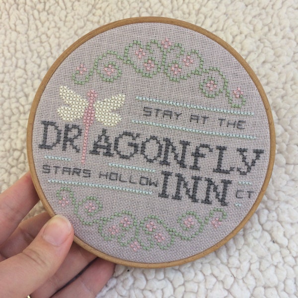 PDF Pattern - Dragonfly Inn - Gilmore Girls - Cross Stitch - Pretty Pattern - Fan Art - Stars Hallow - Lorelai - Rory Gilmore