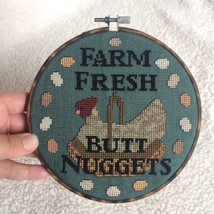 PDF Pattern - Farm Fresh Butt Nuggets - Eggs - Chicken - Hen - Chicken Lady - Fresh Eggs - Farm Decor - Chicken Pattern