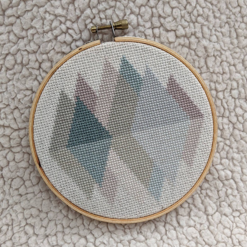 Mountains Cross Stitch Pattern Pastel Easy Cross Stitch Pretty Cross Stitch PDF Pattern Beginner Pattern Outdoorsy