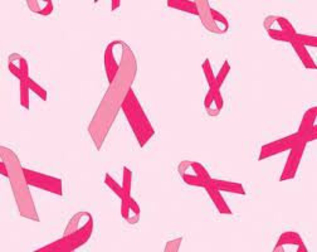 Pink Cancer Awareness Ribbons Polyester FLEECE Fabric 56 Long Etsy