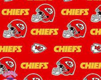 Kansas City Chiefs NFL football 100% cotton team fabric REMNANTS 3 pieces CLOSEOUT