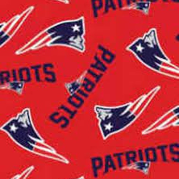 NFL New England Patriots red polyester fleece fabric. Sold by the yard. CLOSEOUT