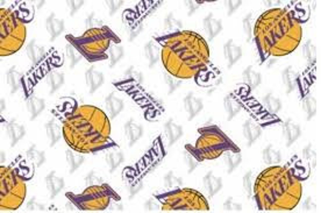 NBA LA Los Angeles Lakers 100 Cotton Team Fabric Sold by the 1/2 Yard