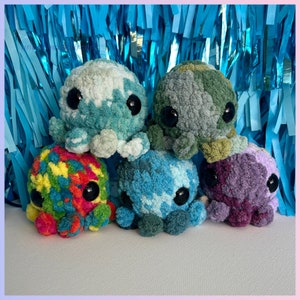 Mini Fuzzy Octopus Crochet Stress Ball