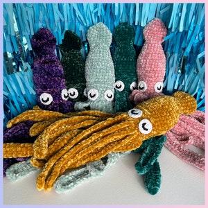Cozy Velvet Squid Crochet Stuffed Animal