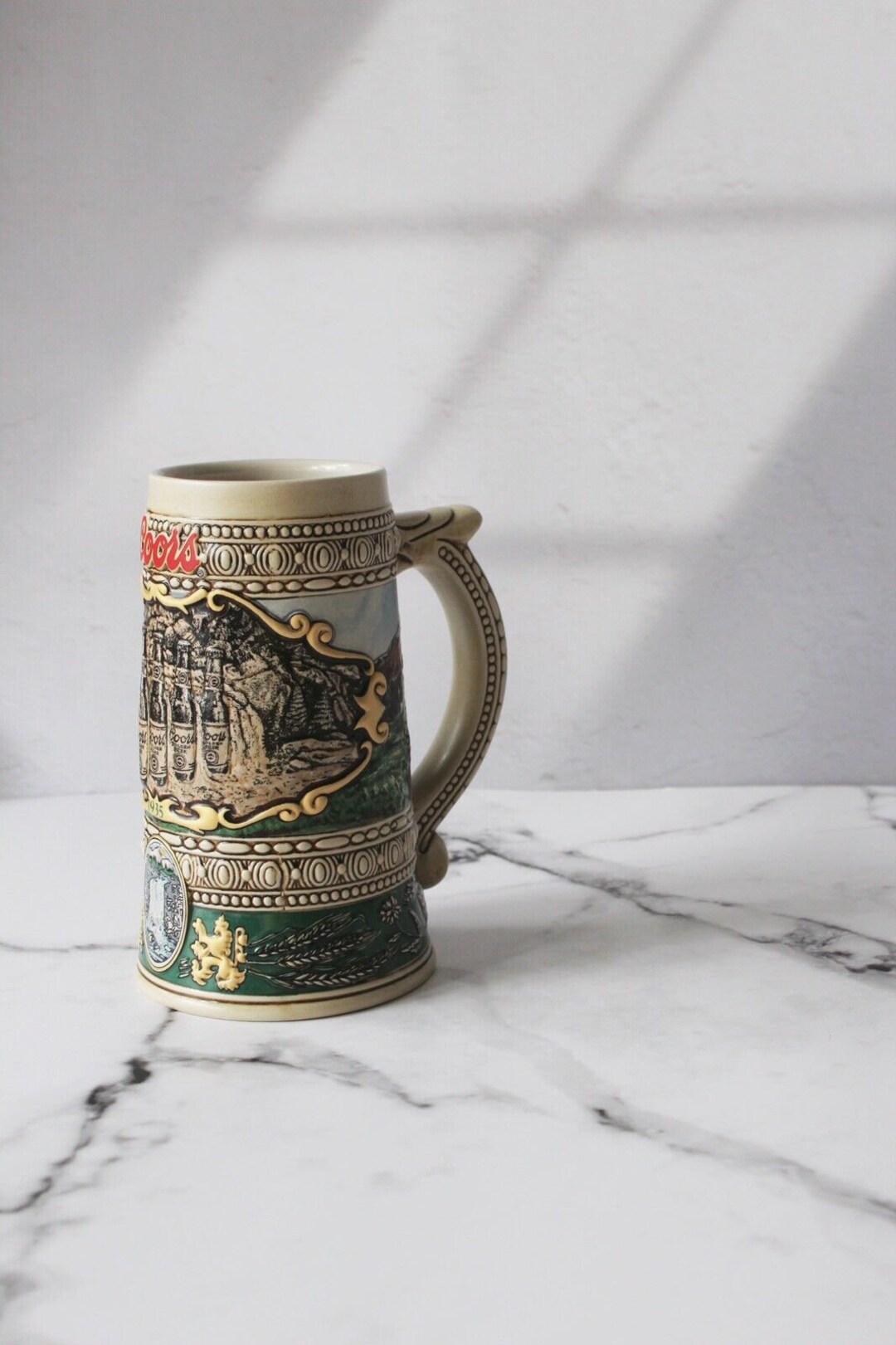 Vintage Coors Beer Stein 1935 Print 1990 Edition Ceramarte 3D Etsy