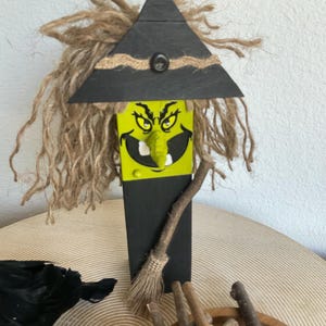 Halloween Witch, whimsical witch, Halloween Decor, Witch and Broom decor