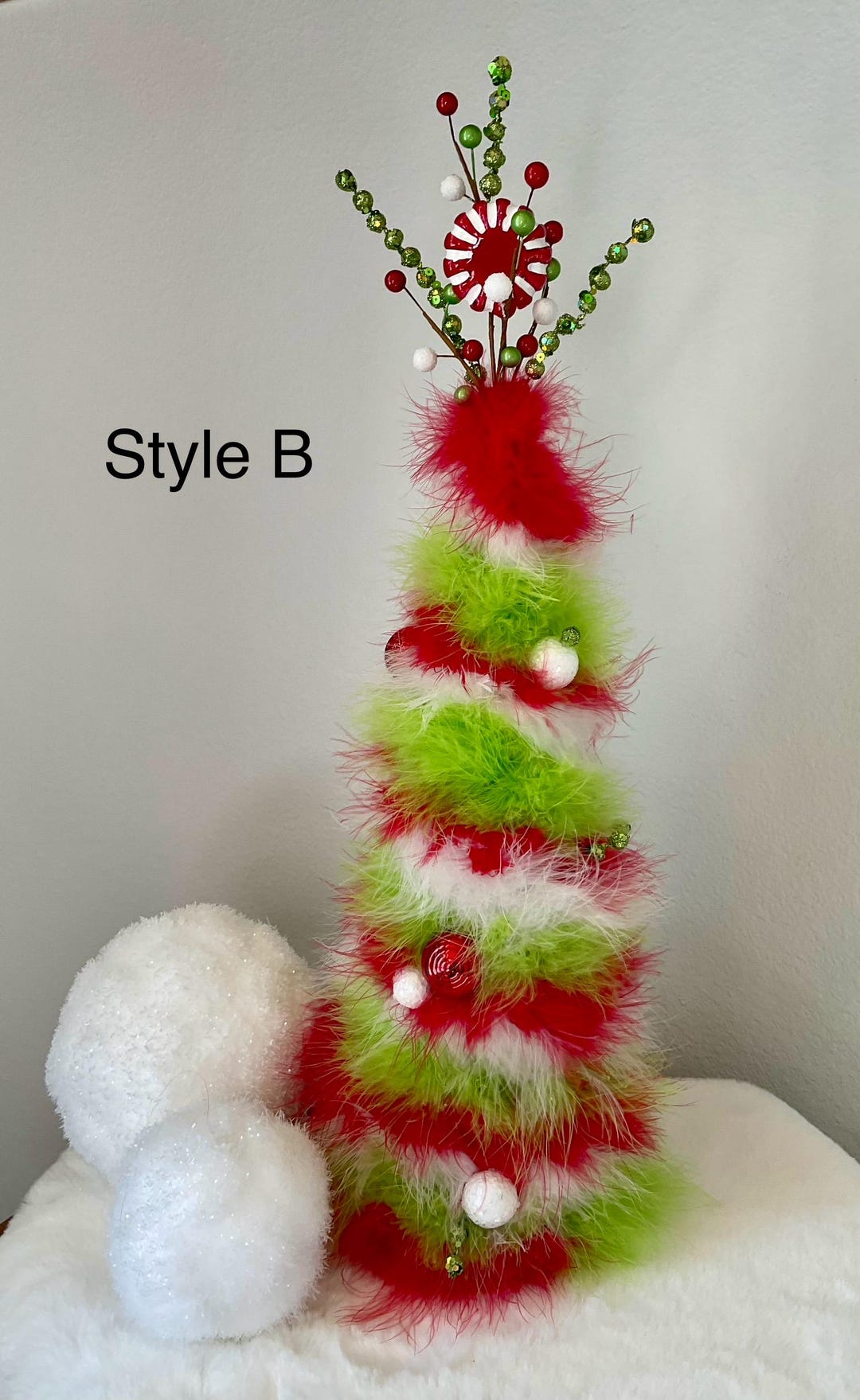 Whimsical Grinch Boa Christmas Tree, Funky Candy Decor - Etsy