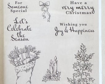 Stampin' Up Sentimental Wishes Christmas Cling Stamp Set (Stamps Only, No Dies)