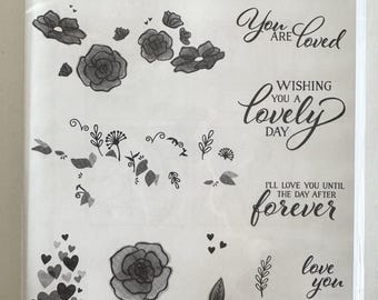 Stampin' Up! Retired Forever Lovely Photopolymer Stamp Set & Lovely Flowers Dies