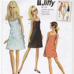 60s a line shift dress retro dress sewing patterns 60s Shift Dress A Line Dresses Short Sleeve  Jiffy Easy Vintage Sewing 