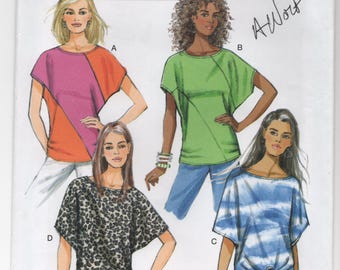 Butterick 5753 Loose Fitting Top Batwing Sleeves Pattern, Size L, XL, XXL, Uncut