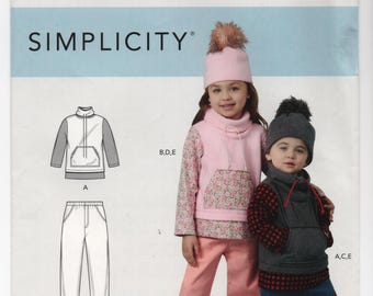 Simplicity R10715 Toddler Children's Pants Knit Top Hat, Size 4-8, Uncut