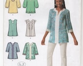 Simplicity 2448 Top Tunic Sewing Pattern, Neckline Sleeve Variations, Uncut, Size 6-14