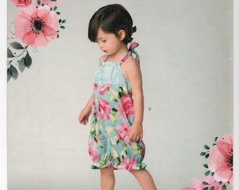 Simplicity D0915 Sarah Rose Toddler Romper Dress Top Pants Pattern, Size 1/2 - 4, Uncut