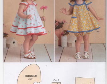 Simplicity 8854 Toddler Pinafore Dress Panties Pattern, Size 1/2 - 4, Uncut