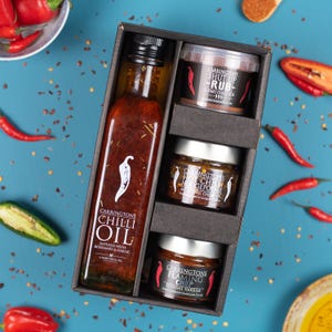 Hot Chilli Christmas Hamper, Spice Set, Chilli Oil Hamper, Cooking Gift, Food Gift, Secret Santa Gift, Brother Gift, Chef Gift, Gift for Him