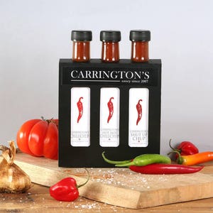 Chilli Sauce Gift Set, Mild to Hot 250ml, chilli gift for him, chilli lovers gift set, gift for foodie, hot sauce gift set, cooking gift set image 1