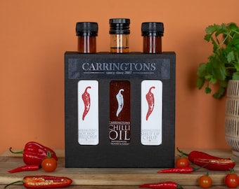 Spicy Chilli Sauce and Chilli Oil Gift Set, Cooking Gift Set, gift for him, gift for her, Hot Sauce Set, Housewarming gift set, Food Gift