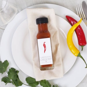 Miniature Chilli Sauce Wedding Table Gift , Mini Gift, Chilli Sauce Party Favour, Table favour, Chilli sauce gift for him, Wedding Favour