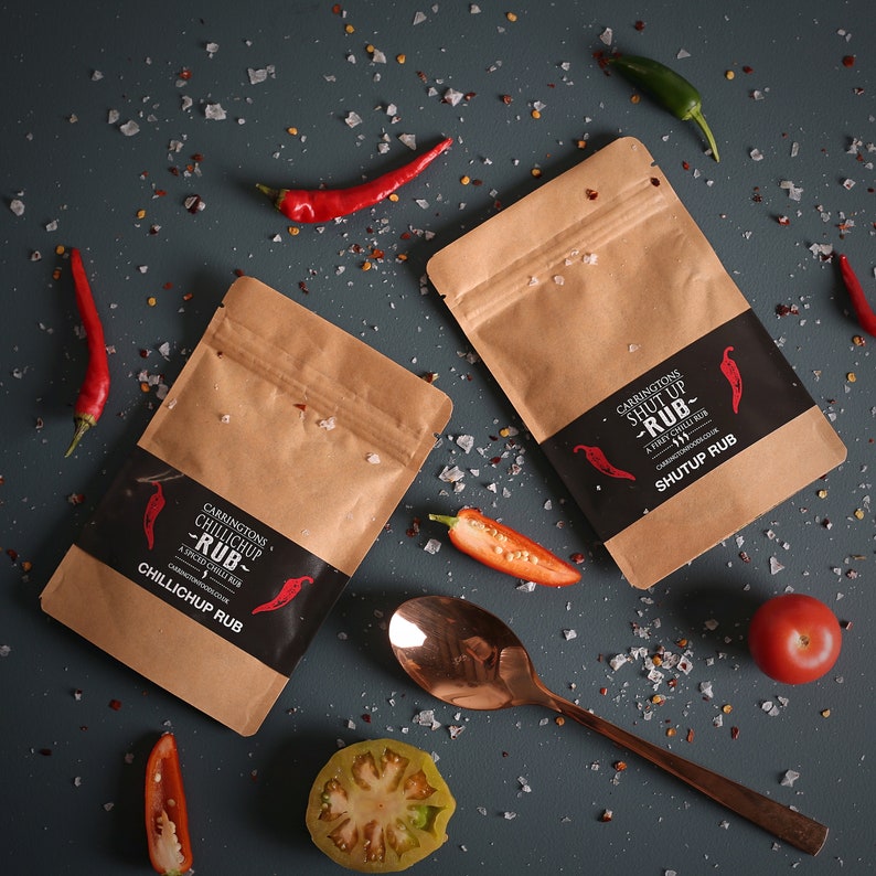 Chilli Spice Rub Gift Set, spice gift pack, chilli spice cooking set, letterbox gift, cooking gift for her, BBQ cooking gift, food gift image 1