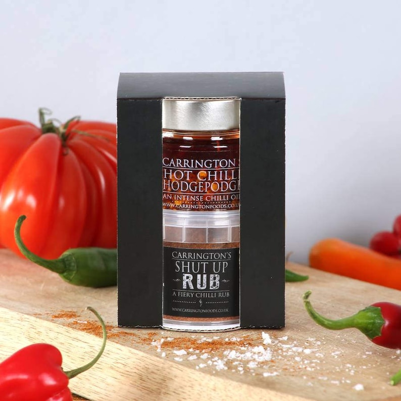 Chilli Oil and Spice Rub Cooking Gift Set, foodie gift box, chilli gift set for him, chilli oil gift, mum cooking gift, best gift for him 