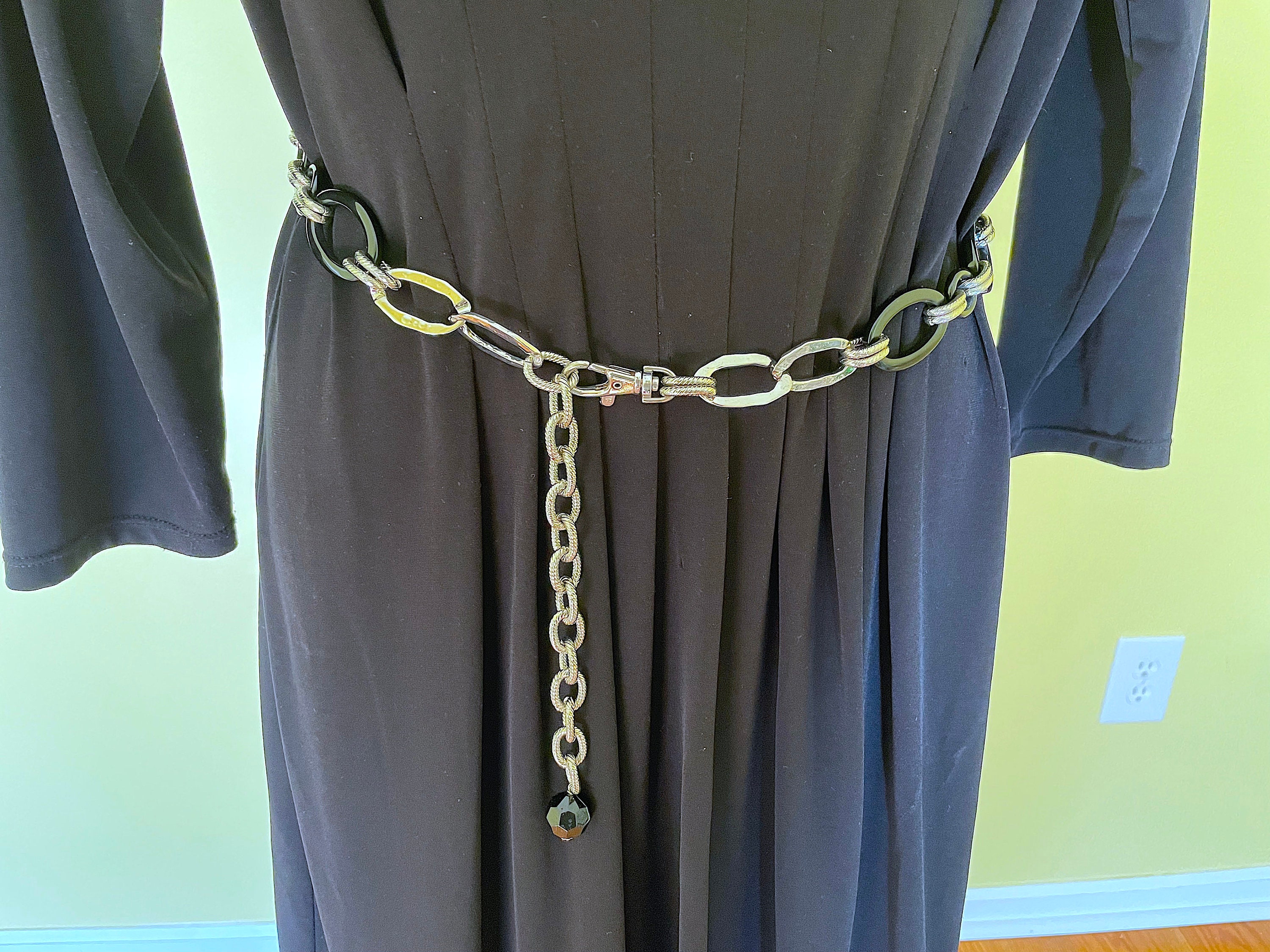 Vintage 90\'s silver colored open circle chain belt womens one size Vintage 90s Y2K Silver Tone Metal Flower Power Ring Belt 90s  main image 4