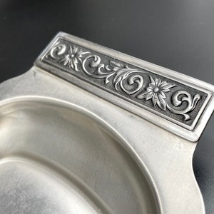 Midcentury Metal Serving Tray / International Decorator Stainless Bread Tray / Silvertoned Metal Cracker Tray