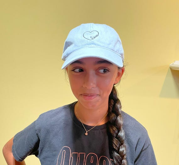David And Young Heart Flag Cotton Embroidered Strapback Cap Hat OSFM New David and Young | Accessories | Pride Rainbow Heart  main image 3