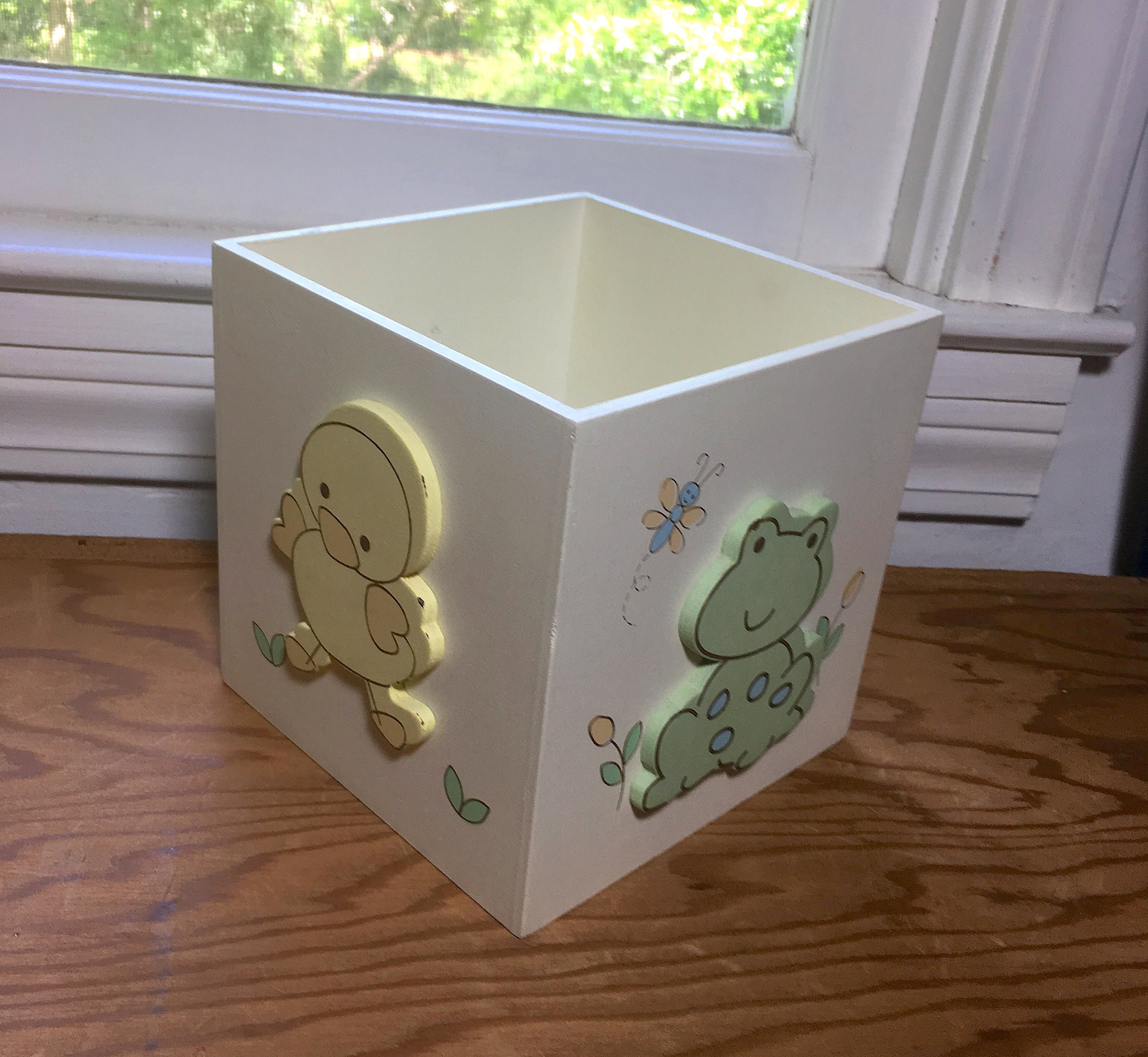 Nursery Tissue Box Wooden Changing Table Catch All Frog Etsy