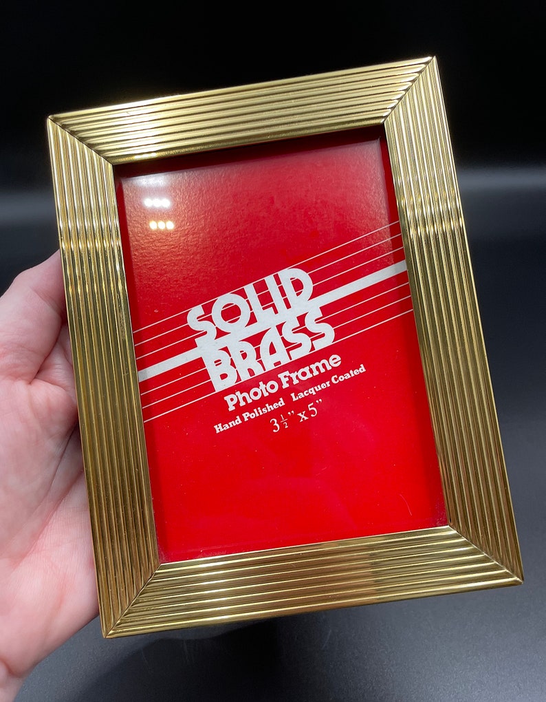 Solid Brass Photo Frame Displays a 3.5 X 5 Photo / Etsy