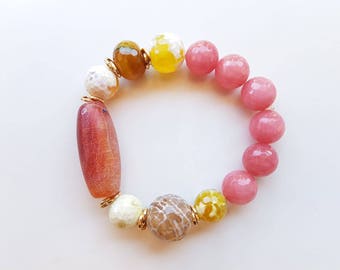 Handmade bracelet, gemstone bracelet, elastic bracelet, gemstone jewelry, bracelet