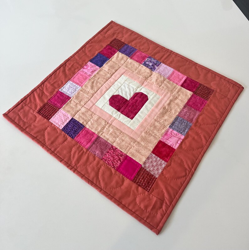 Heart Quilted Table Topper - Valentines Day Decoration, Hand Quilted - Etsy