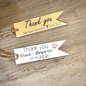 Personalized Gift Tags, Wedding Favor Tags, Baptism Tags, Wedding Thank You Tags, Wedding Decor, Baptism Tags, Baptism Thank you