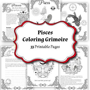 Embrace the Pisces Energy with Witchy Coloring Pages and Constellation Motto Printable