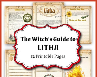 Litha Summer Solstice Printable, Wheel of the Year, Pagan Sabbat Ritual Ideas, BOS, Baby Witch Journal Grimoire Pages, Basics of Witchcraft