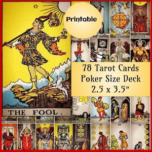 Baraja de tarot Rider Waite vintage, tamaño puente, para artículos de papelería clásicos y adivinación (2,5" x 3,5")