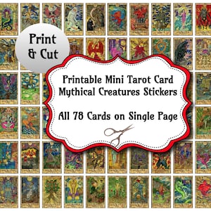 Bring a touch of fantasy to your Tarot practice with decorative stickers of mythical creatures on all 78 Major & Minor Arcana cards!