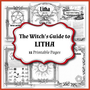 Litha Summer Solstice, Wiccan Sabbat Coloring Pages, Wheel of the Year Guide, Book of Shadows & Grimoire image 1