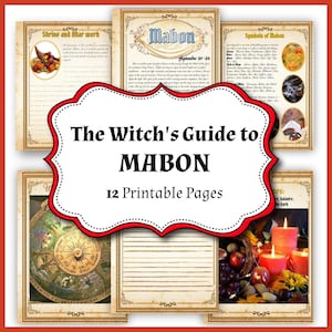 Pages imprimables de la célébration de Mabon Sabbat | Grimoire wicca pour l'équinoxe d'automne : rituels et sorts