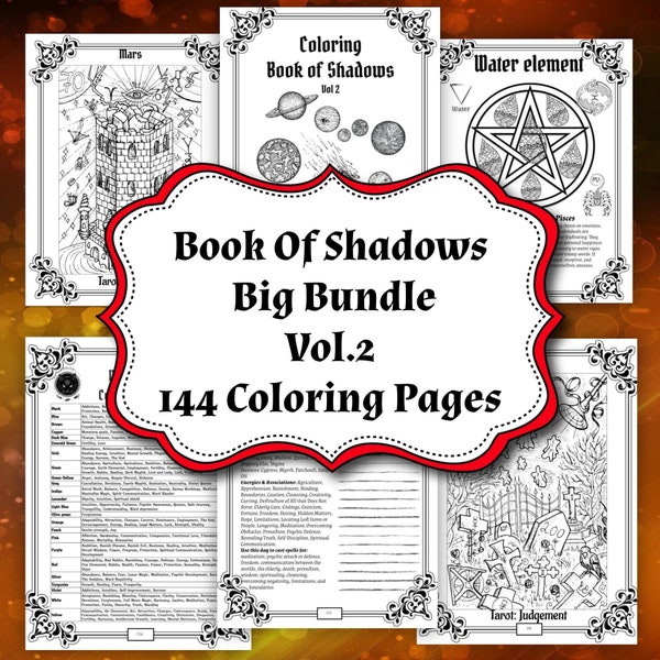 Book of Shadows Journal, Cosmic Witchcraft, Baby Witch Starter Kit, Wicca Celestial Deities, Elemental Magic Pack, 144 Pages Vol.2